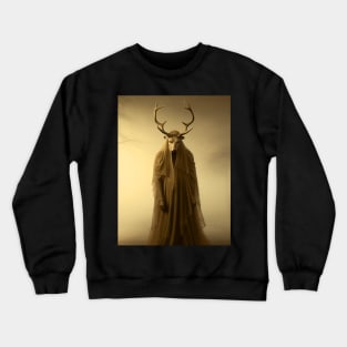 Scary Horned Demon 2: In My Nightmares on a Dark Background Crewneck Sweatshirt